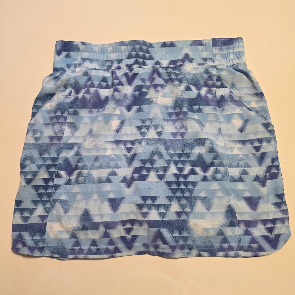Columbia Skort Geometric Triangle Print Blue Active Fit Size Medium NWT